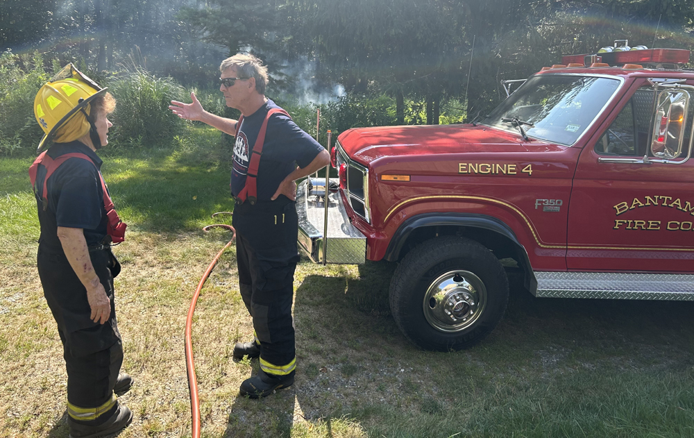 Utility line malfunction sparks fire