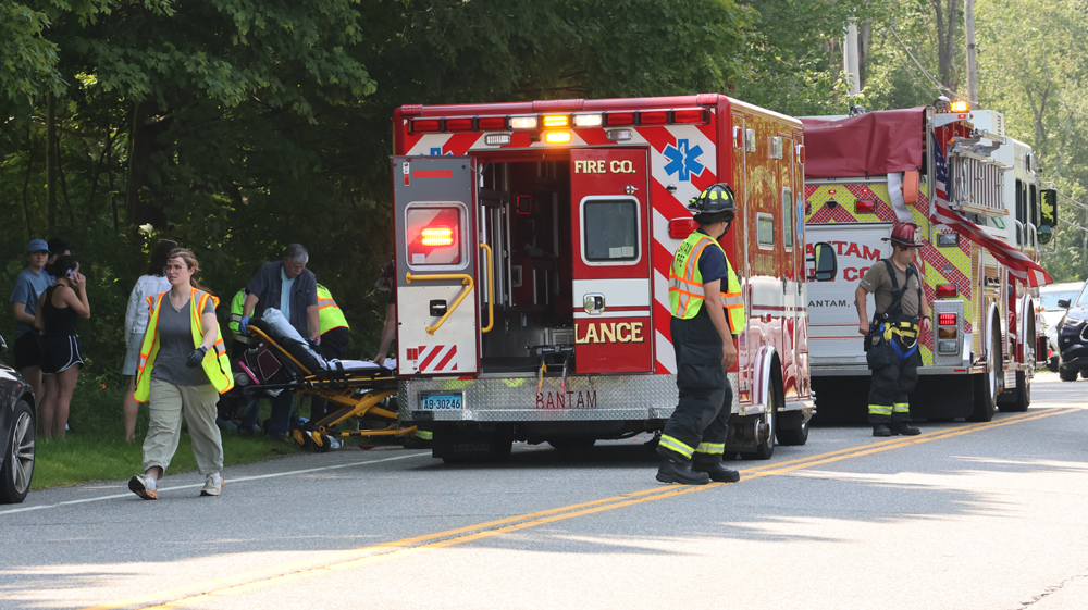 Motorcycle and car involved in crash on 202