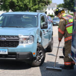 Major damage to ambulance in accident