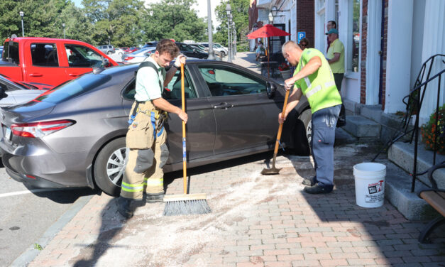 Car jumps curb, strikes West Street building