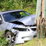 Car slams into pole on Bantam Lake Road