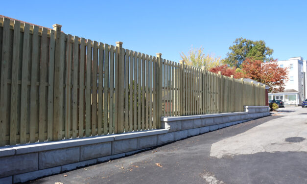 Municipal parking lot wall built to last