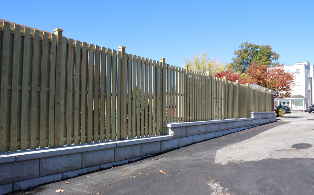 Municipal parking lot wall built to last