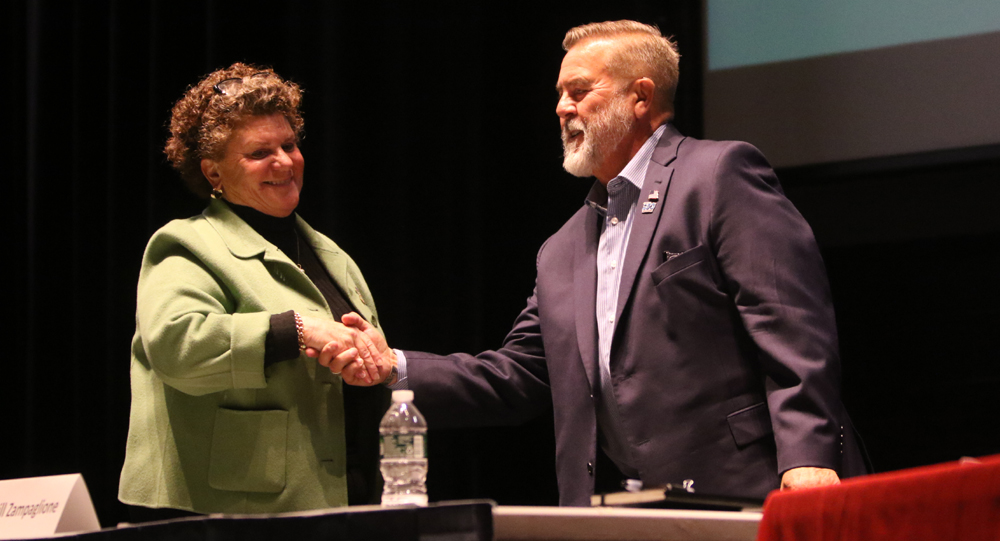 Raap and Zampaglione debate town issues