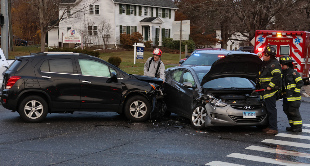 Two-vehicle crash in Bantam snarls traffic