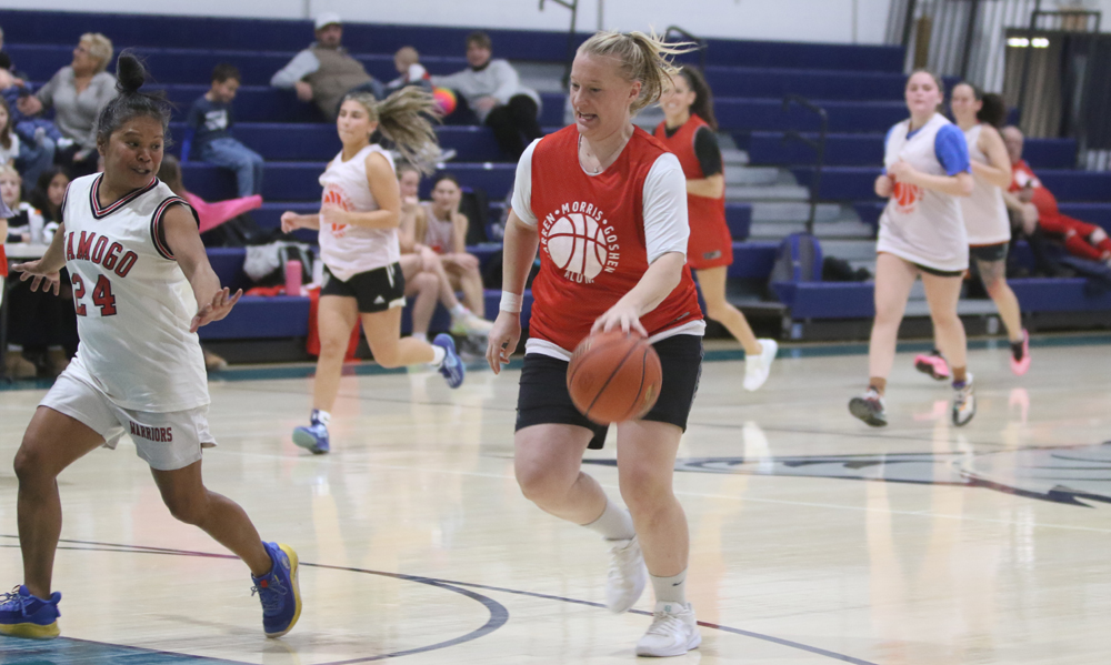 Women alumni put on a basketball show