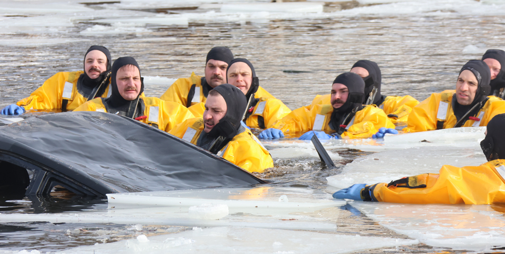 Conditions ideal for ice rescue exercise