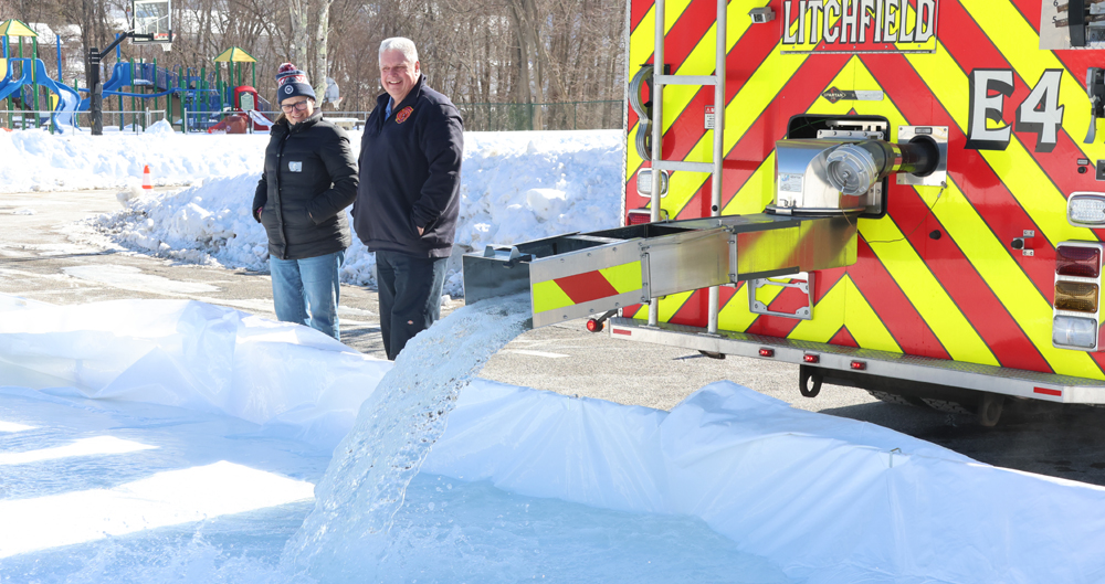 Skating rink in place at Community Field