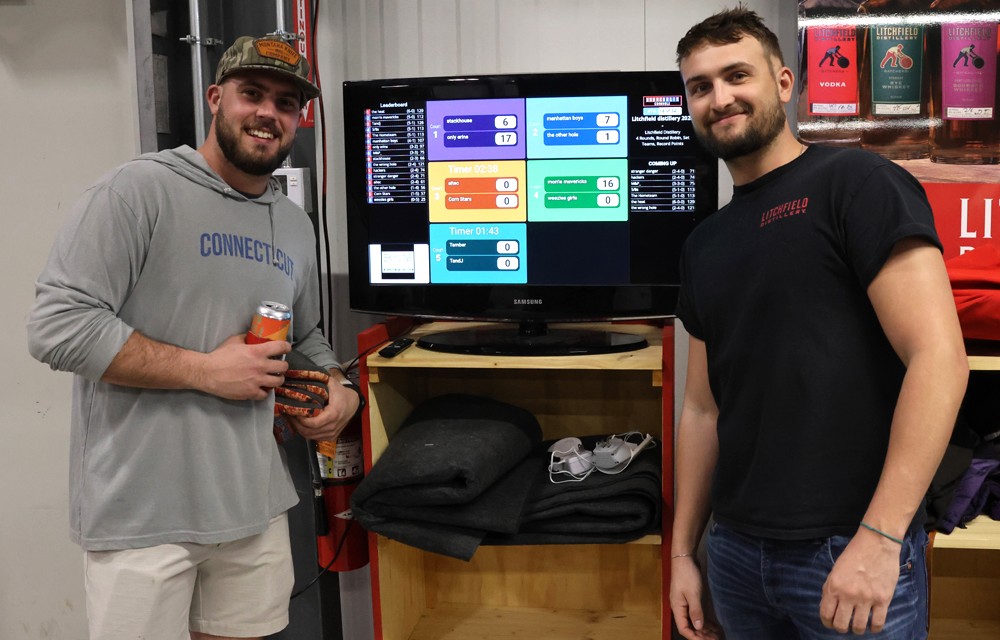 Cornhole is the game at Litchfield Distillery