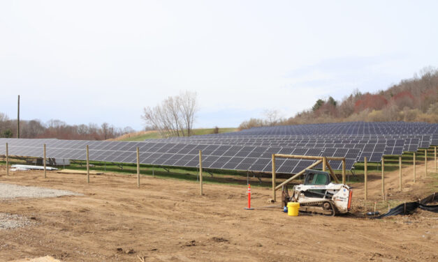 Solar array being built on Morris hillside