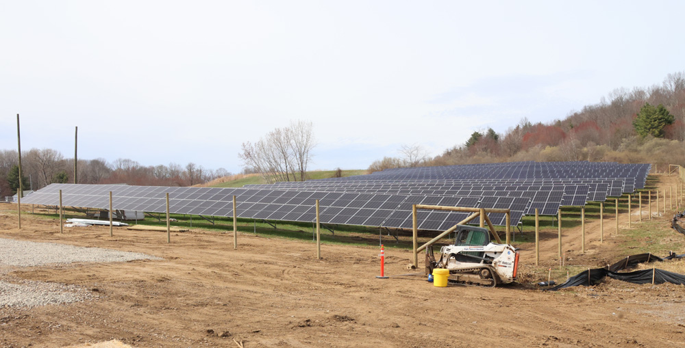 Solar array being built on Morris hillside
