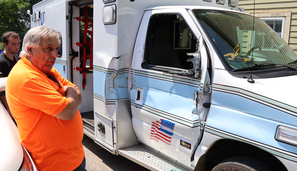 Litchfield ambulance damaged in accident