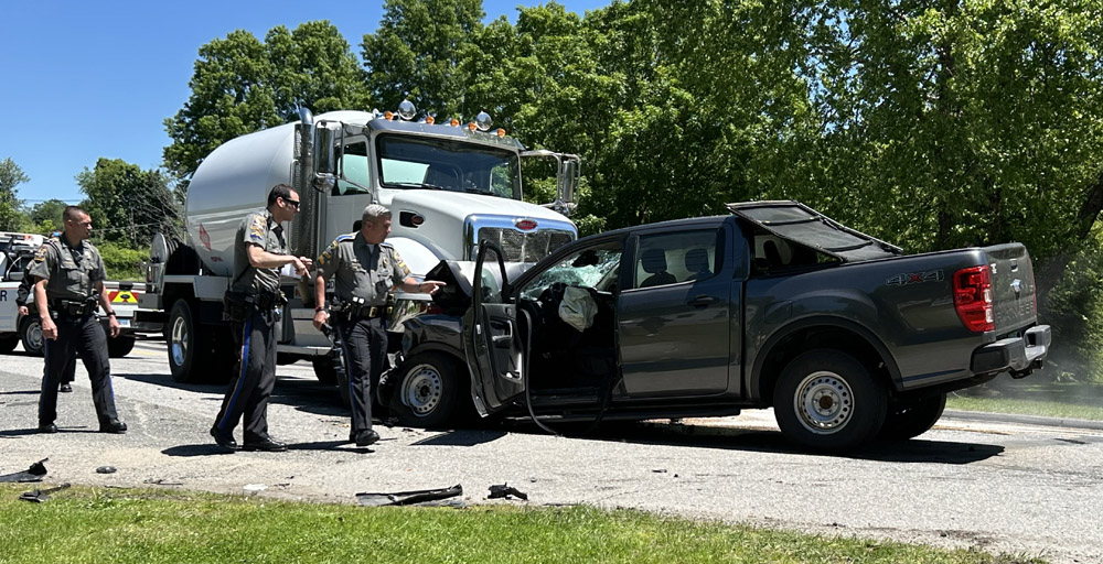 Pickup, propane truck collide on Route 202
