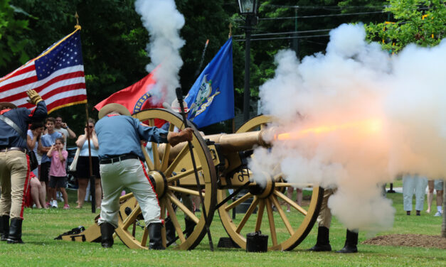 Cannons fired in salute to 13 colonies