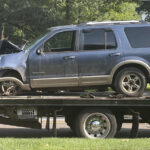 Vehicle causes mayhem in center of town