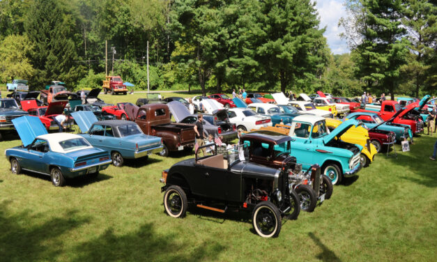 Vintage autos displayed at Warren Woods